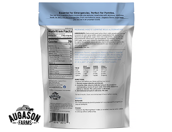 Augason Farms: Morning Moo's Lowfat Milk Alternative Pouch
